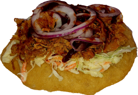 Belegte Pulled Pork Lángos 