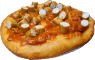 Curry Wurst Lángos belegt