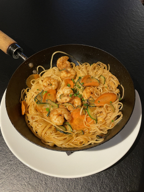 Wok de Crevettes au Saté