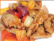 163 Vitello Con Salsa Piccante e Peperoni Cipolla