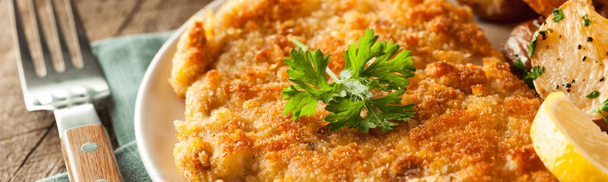 HÄHNCHENSCHNITZEL (  mit Käse überbacken ) 🧀