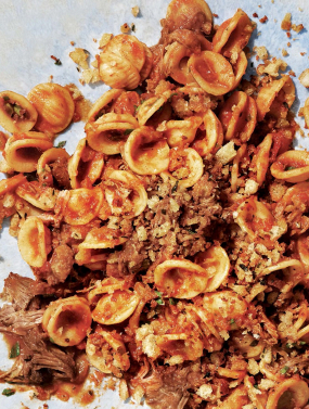Orecchiette Braciola e Scaglie di Ricotta