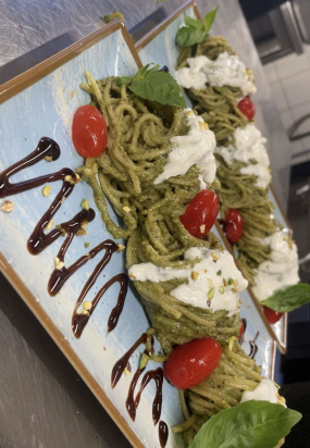 Spaghetti pesto et pistache 