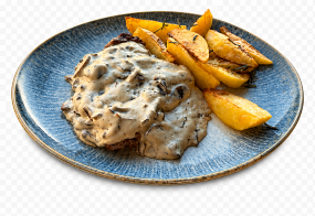 Ceafa de Porc cu Sos de Ciuperci si Gorgonzola