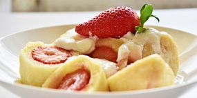 Jahodové tvarohové knedlíky