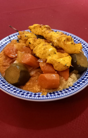 Couscous brochette de poulet
