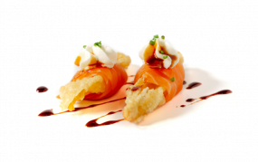 33 Rollo esparrago de salmón , 2 Piezas