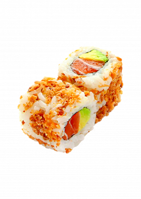 Crispy Saumon Concombre Avocat + Spicy Mayo