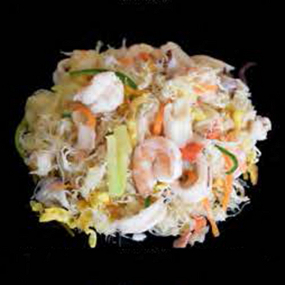 97 Sapghetti di Riso con Verdure e Gamberi