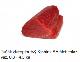5. TUŇÁK ŽLUTOPLOUTVÝ FILET SASHIMI AA0,8-4,5kg