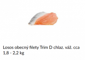 1. LOSOS OBECNÝ FILET TRIM D 1,8-2,2 kg	