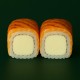 Salmon roll cheese flambé