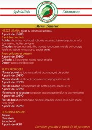 MENU TRAITEUR