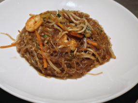 SPAGHETTI SOIA SALTATO CON GAMBERI