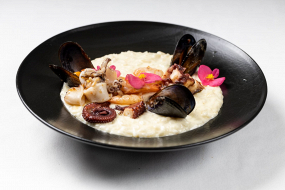 Risotto cu crema de mascarpone si fructe de mare 