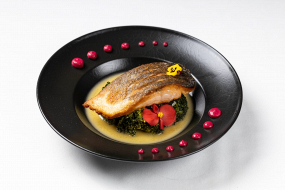 SOMON LA GRATAR CU BROCOLLI SI SOS DE SAMPANIE 