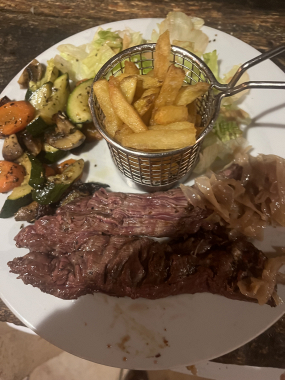 Bavette de bœuf Irlandaise aux échalotes confites