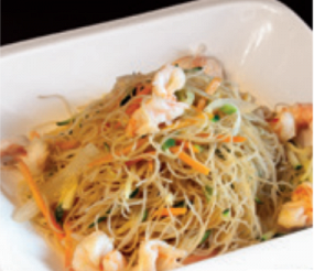 117 Spaghetti di riso con gamberi