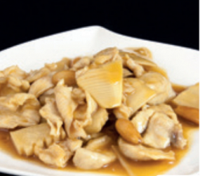 152 Pollo alle mandorle e funghi 