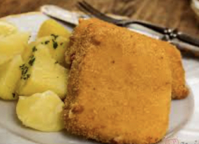 Smažený sýr, hranolky  