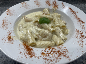 Rigatoni mit Garnelen