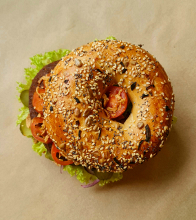 3.VEGAN BAGEL ALA BURGER