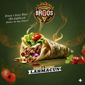 Lahmacun mit Hähnchendönerfleisch 