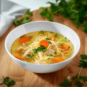 Supă de pui cu fidea și legume / Húsleves