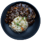 짜장밥 Schwarze Sojabohnen Bowl mit gebratenem Reis