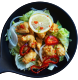 닭강정샐라드 Knuspriger Chicken oder Tofu Salat im koreanischen Stil 