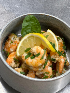 Creveți în sos de vin și usturoi 300 gr