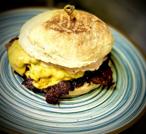 Double-Smashed Cheeseburger