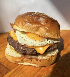 Egg & Bacon burger menu 