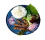 Yaki-Tori mit Reis und Salat