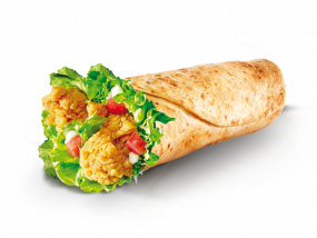  51. STRIPSY V TORTILLE ( 3 ks Obalovaný kuřecí stripsy,salát,dresing v tortille)