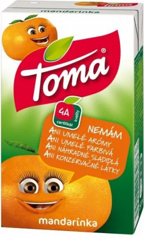 TOMA DŽÚS mandarinka so slamkou 0,2l