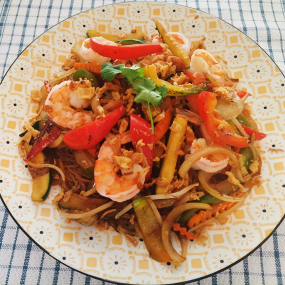 Vermicelle de riz sauté au boeuf