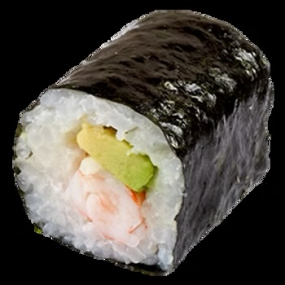 Maki crevette , avocat , menthe