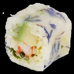 Spring Rolls crabe , avocat ,  curry , fleur de bleuet