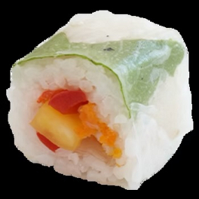 Spring Rolls avocat , concombre , poivrons , menthe , coriandre , huile d’olive