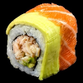 Fusion Rolls chair de crabe , concombre , enroulés de saumon et d’avocat