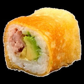 Fusion Rolls egg , thon cuit , sauce spicy , avocat