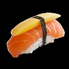 Sushi saumon , mangue