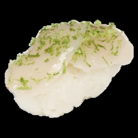 Sushi Saint-Jacques , zeste de citron vert