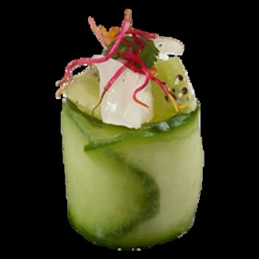 Pétales Tartare de Daurade, kiwi, concombre