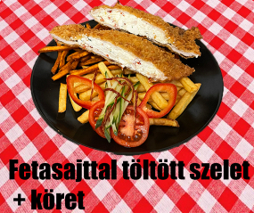 Fetasajttal töltött szelet + köret