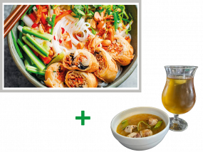 S1 - BÚN CHẢ GIÒ + Suppe + Eistee