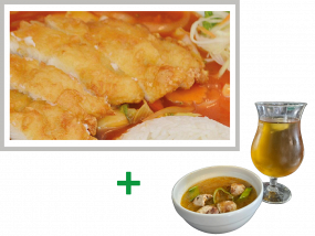 S10 - Süß-sauer-Sauce, Reis, Salat