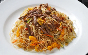 175. SPAGHETTI LINGUINE SALTATE CON MANZO E NOVA