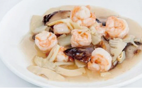 197. GAMBERI CON FUNGHI E BAMBU